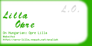 lilla opre business card